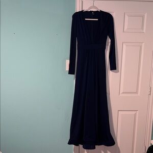 Elegant Navy Long Sleeve Dress